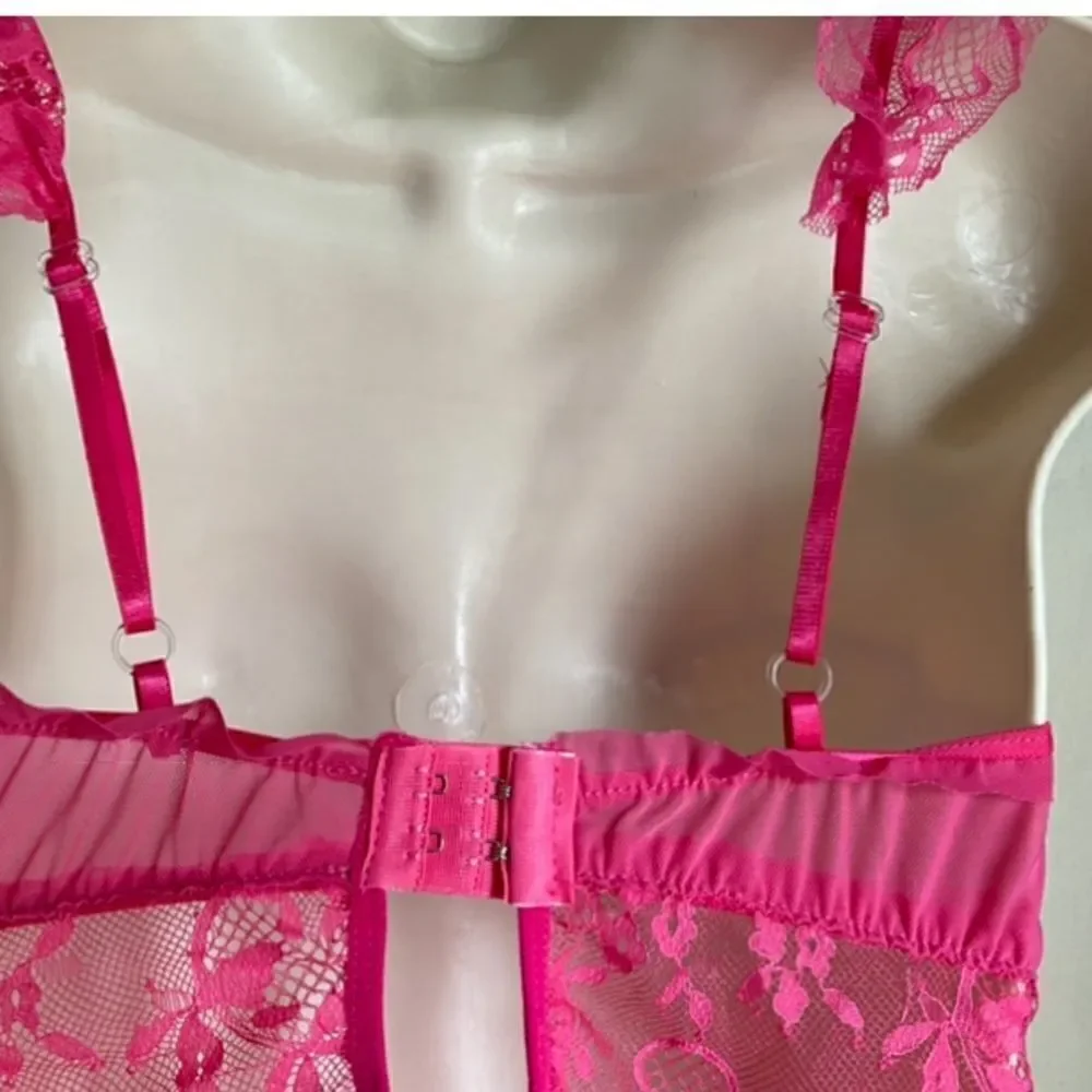 Hot Pink Lace Chemise Nightie